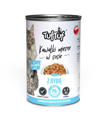 Tuf Tuf kawałki dla kota z rybą w sosie 415g