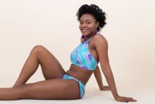 GEOMETRIC High neck bikini top